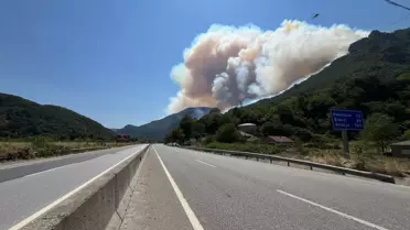 D-650 Kara Yolu Yangın Nedeniyle Kapandı