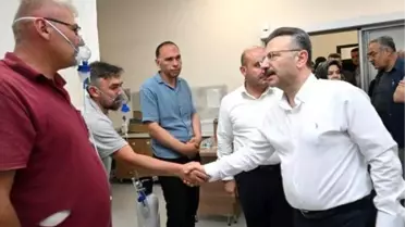 Vali Aksoy, orman yaralılarını ziyaret etti