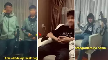 Dehşete düşüren görüntü! Onlar birer çocuk ve ellerindekiler oyuncak değil