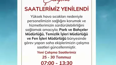 Nazilli Belediyesi'nden Yüksek Sıcaklıklara Karşı Mesai Düzenlemesi