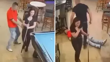 Eşini taciz eden sarhoş adamı tek yumrukla bayılttı