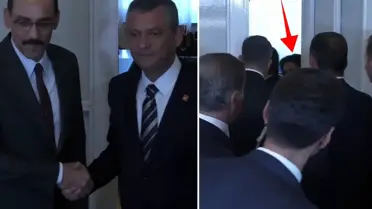 Özgür Özel - İbrahim Kalın görüşmesine damga vuran isim! Kapının arkasına geçip...