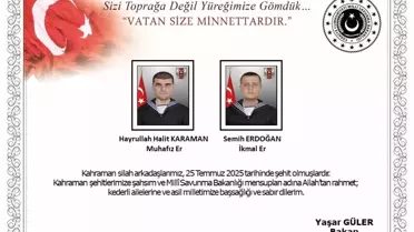 Bakan Güler'den Taziye Mesajı