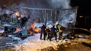 Kayseri'de Tır Dorsesinde Yangın
