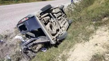 Kastamonu'da Mucura Kapılan Araç Takla Attı