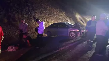 Yangın Tankerine Çarpan Otomobilde Kaza