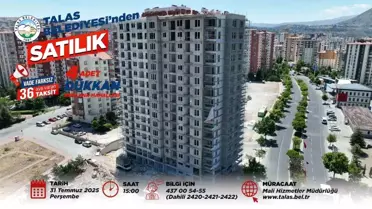Talas Belediyesi, Mevlana Mahallesi'nde İş Yeri İhalesine Hazırlanıyor