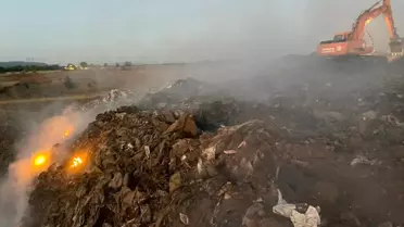 Denizli'de Eski Çöp Alanında Yangın Kontrol Altına Alındı