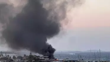 Çeşme'de Tekne Yangını