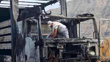 Erzurum'da Tır Yangını Kontrol Altında