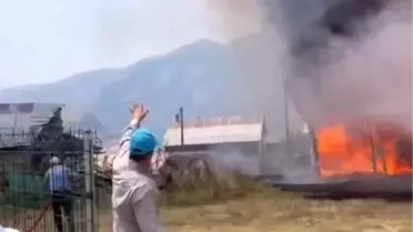 Erzurum İspir'de Ormanlık Alanda Yangın Çıktı