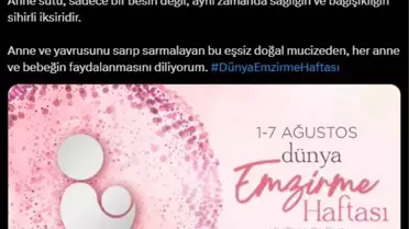 Emine Erdoğan'dan Dünya Emzirme Haftası Mesajı