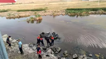 Van'da Otomobil Sulak Alana Uçtu