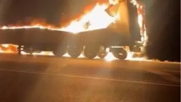 Hatay'da Seyir Halindeki Tır Yangını