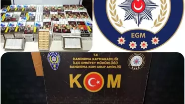 Bandırma'da Kaçak Makaron Operasyonu