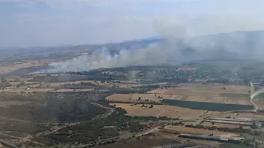 Biga'da Tarım Arazisinde Yangın