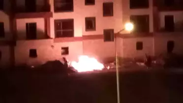 Edirne'deki TOKİ Şantiyesinde Yangın