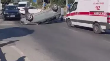Sarıyer'de Takla Atan Araçta 2 Yaralı
