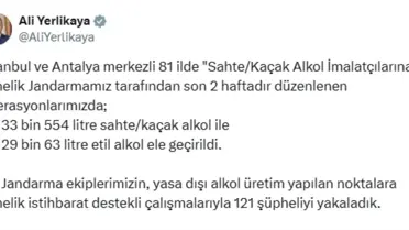 81 ilde kaçak alkol operasyonu