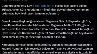 Cevdet Yılmaz'dan YAŞ Açıklaması