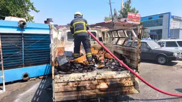 Kahramanmaraş'ta Kamyonette Yangın