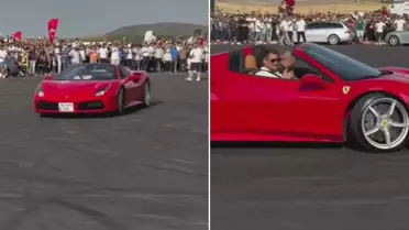 Sivas Belediye Başkanı Uzun, Ferrari'yle drift gösterisi yaptı
