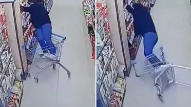 Zincir markette kahreden görüntüler! Rafları düzenlerken kabusu yaşadı