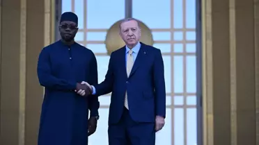Cumhurbaşkanı Erdoğan, Senegal Başbakanı Sonko'yu resmi törenle karşıladı