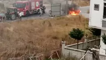 Kapaklı'da Alev Alan Araçta Faciadan Dönüldü