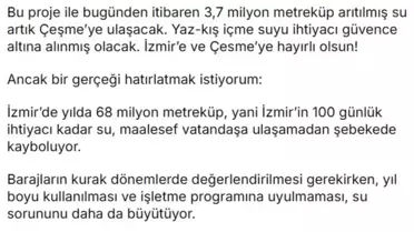 Çeşme'nin Su Sorunu Çözüldü