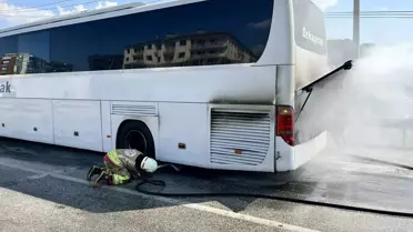 Kula'da Yolcu Otobüsünde Yangın