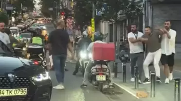 Nişantaşı'nda trafikte dehşet! Sopayla kadının üzerine yürüdü