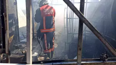 Darende'de Konteynerde Yangın