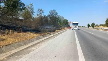 E-80'de Tır Yangını Kontrol Altına Alındı