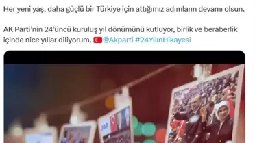 Emine Erdoğan'dan AK Parti'nin 24. Kuruluş Yıl Dönümü Paylaşımı