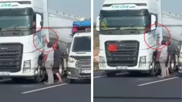 Adana'da otoyolda baltalı tehdit! O anlar kameralarda
