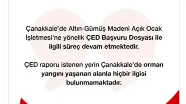 Bakanlıktan Çanakkale'deki Maden Projesi Açıklaması