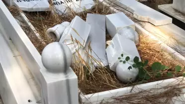 Kozan'da Mezarlıkta Tahribat: 20 Mezar Taşı Kırıldı