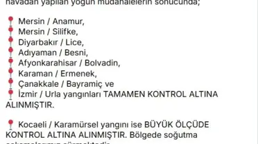 Yangınlar Kontrol Altında