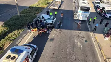 Elmadağ'da Otomobil-OTOBÜS Kazası: 2 Yaralı
