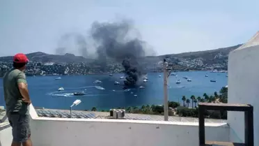 Bodrum'da Tekne Yangını