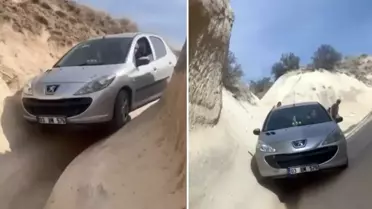 Kapadokya'da navigasyonun azizliğine uğrayan sürücü