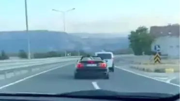 Safranbolu'da Tehlikeli Şerit Değiştiren Araçlar