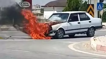 Karaman'da Tofaş Otomobil Yandı