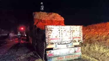 Şanlıurfa'da Saman Yüklü Tır Yangını