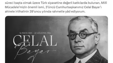 Cumhurbaşkanı Erdoğan, Celal Bayar'ı Ölüm Yıl Dönümünde Andı