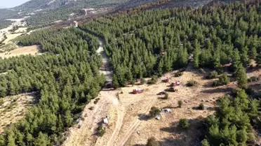Pamukkale'deki Yangın Havadan Görüntülendi