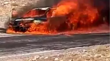 Kayseri'de Otomobil Alev Alev Yandı