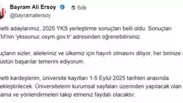 2025 YKS Yerleştirme Sonuçları Açıklandı