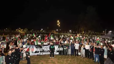 Gebze'de 'Nehirden Denize Özgür Filistin İçin Yürüyoruz' Yürüyüşü